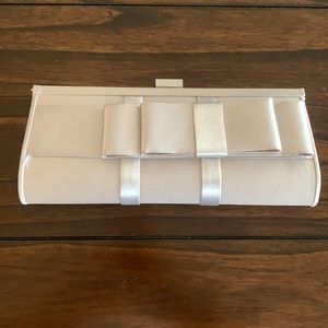 Grey satin dress clutch